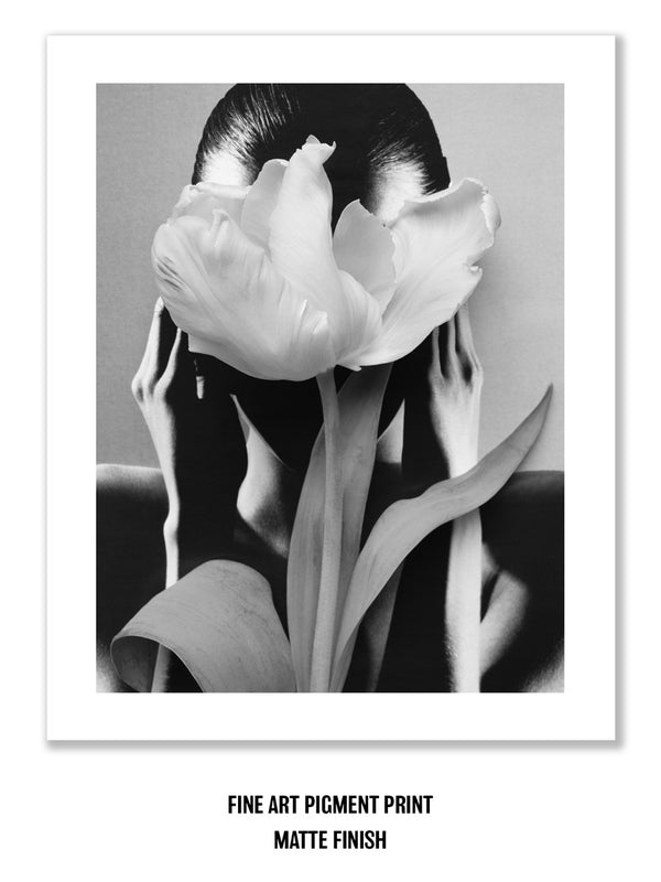 Anonymous Woman (Tulip, B&W)